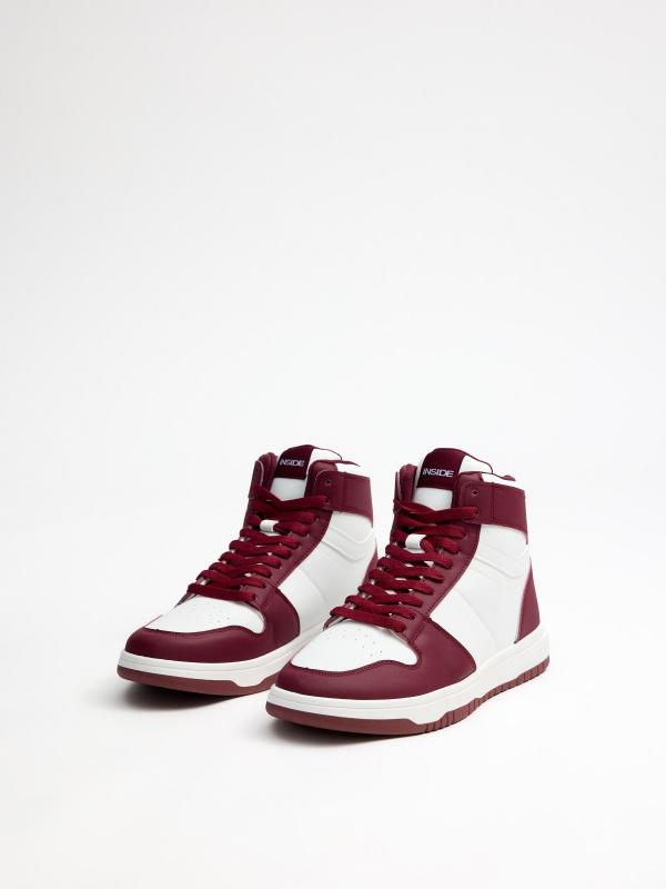 In Side Zapatillas Altas Blanco Y Roja