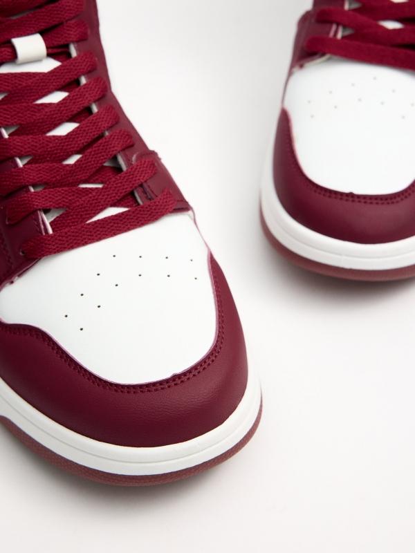 In Side Zapatillas Altas Blanco Y Roja