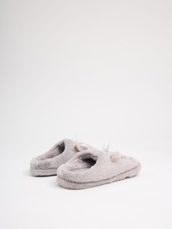 In Side Zapatillas De Casa Unicornio Gris