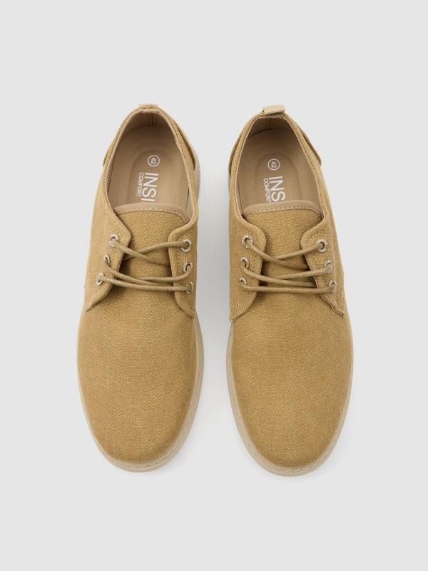 In Side Zapato Lona Con Suela Crema