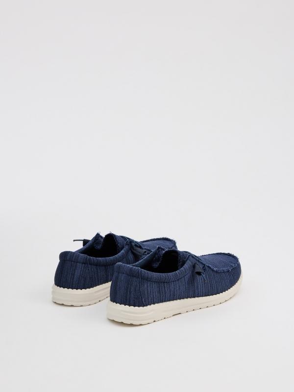 In Side Zapato Wallaby Lona Azul Acero