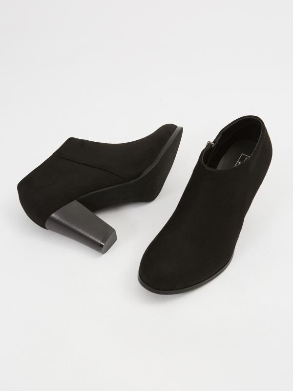 In Side Zapatos Tacón De Cremallera