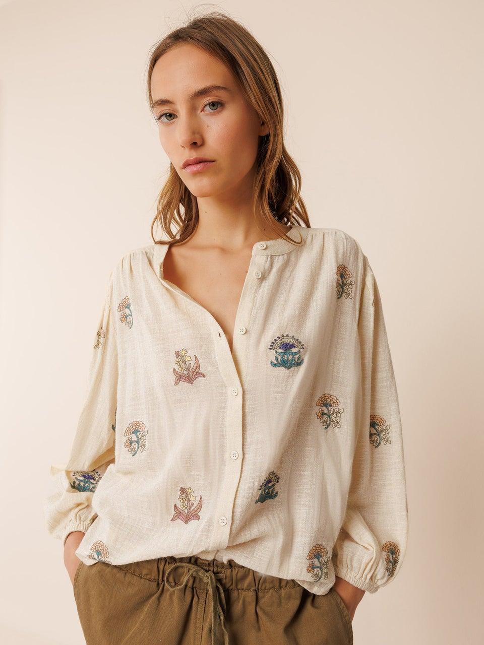 Indi & cold CAMISA BORDADOS MULTICOLOR