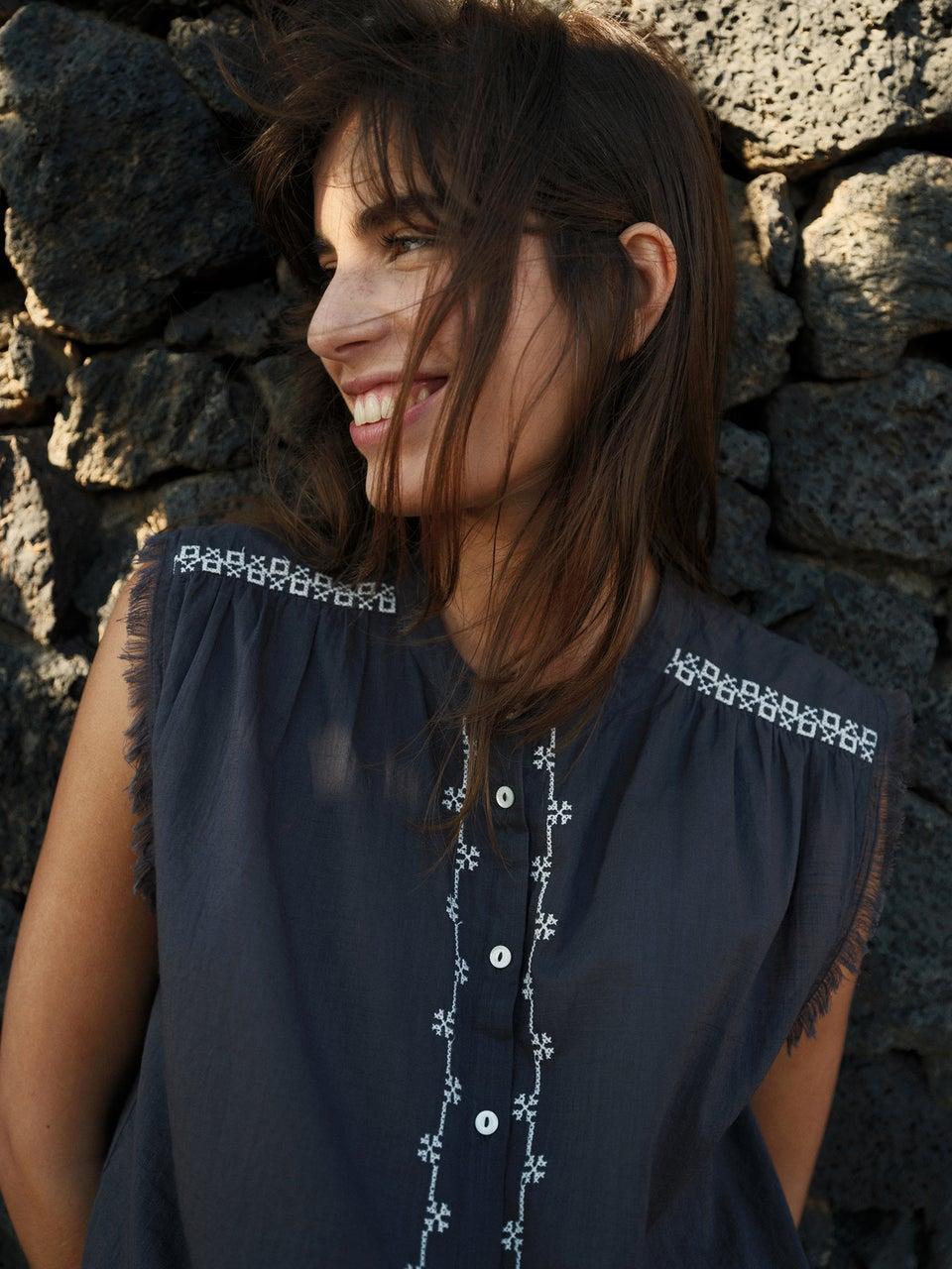 Indi & Cold CAMISA BORDADOS PUNTO DE CRUZ