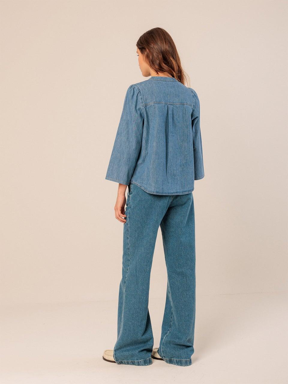 Indi & Cold CAMISA DENIM CUELLO MAO