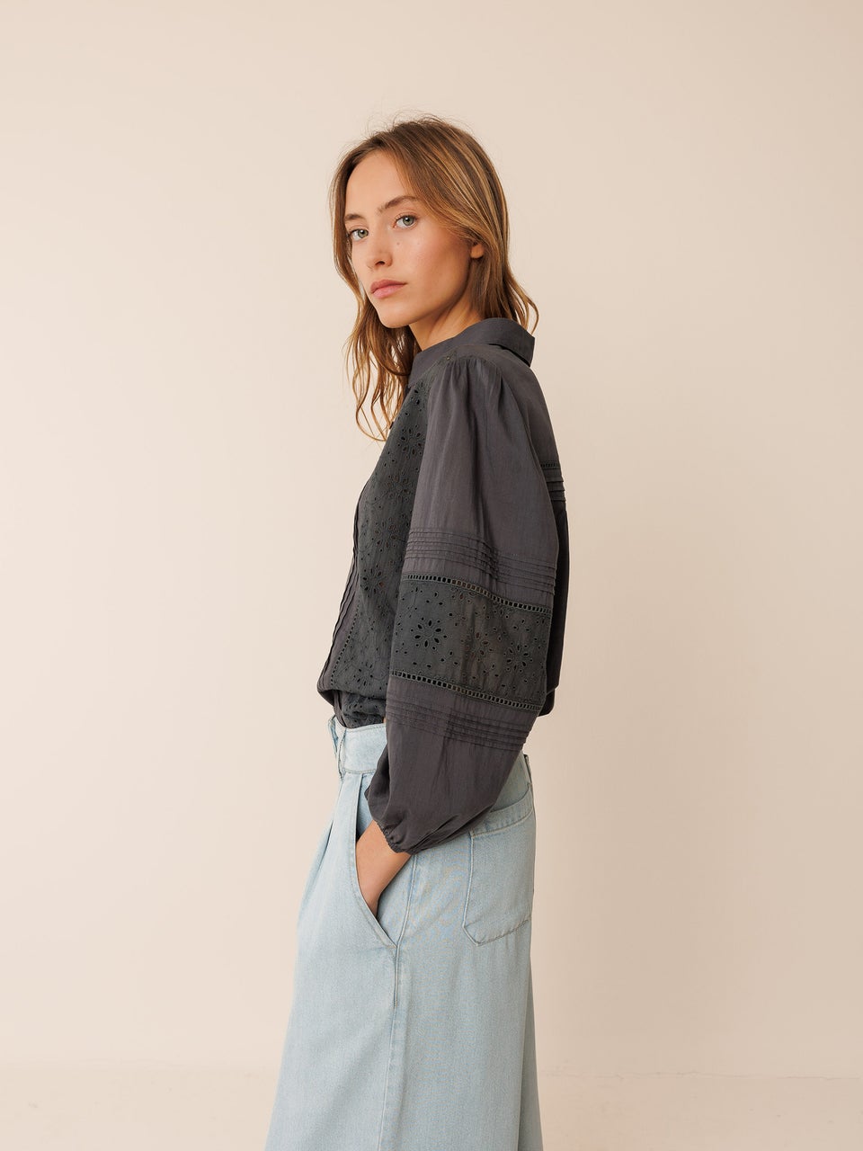 Indi & Cold CAMISA VOILE BORDADA