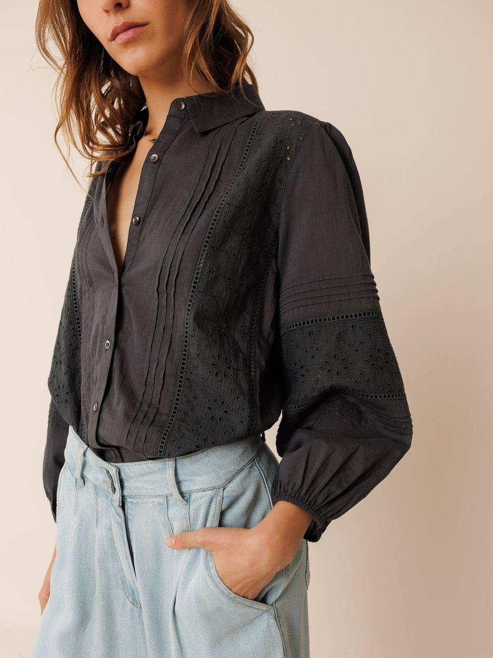 Indi & cold CAMISA VOILE BORDADA