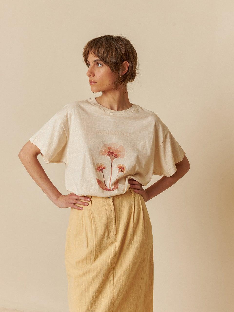 Indi & cold CAMISETA FLOR ALGODÓN