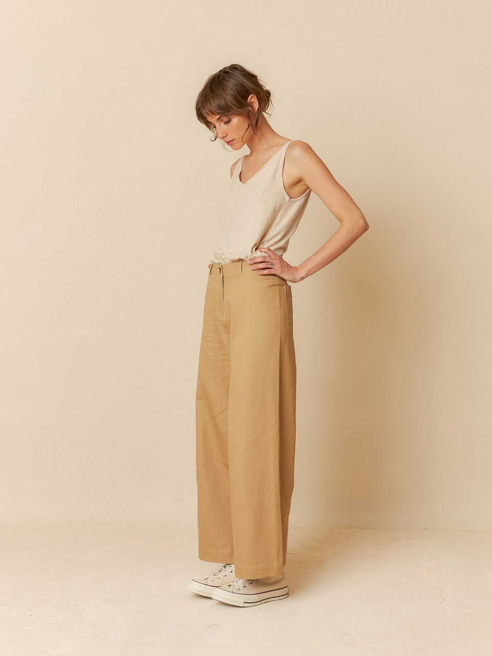 Indi & Cold PANTALÓN CROP GABARDINA