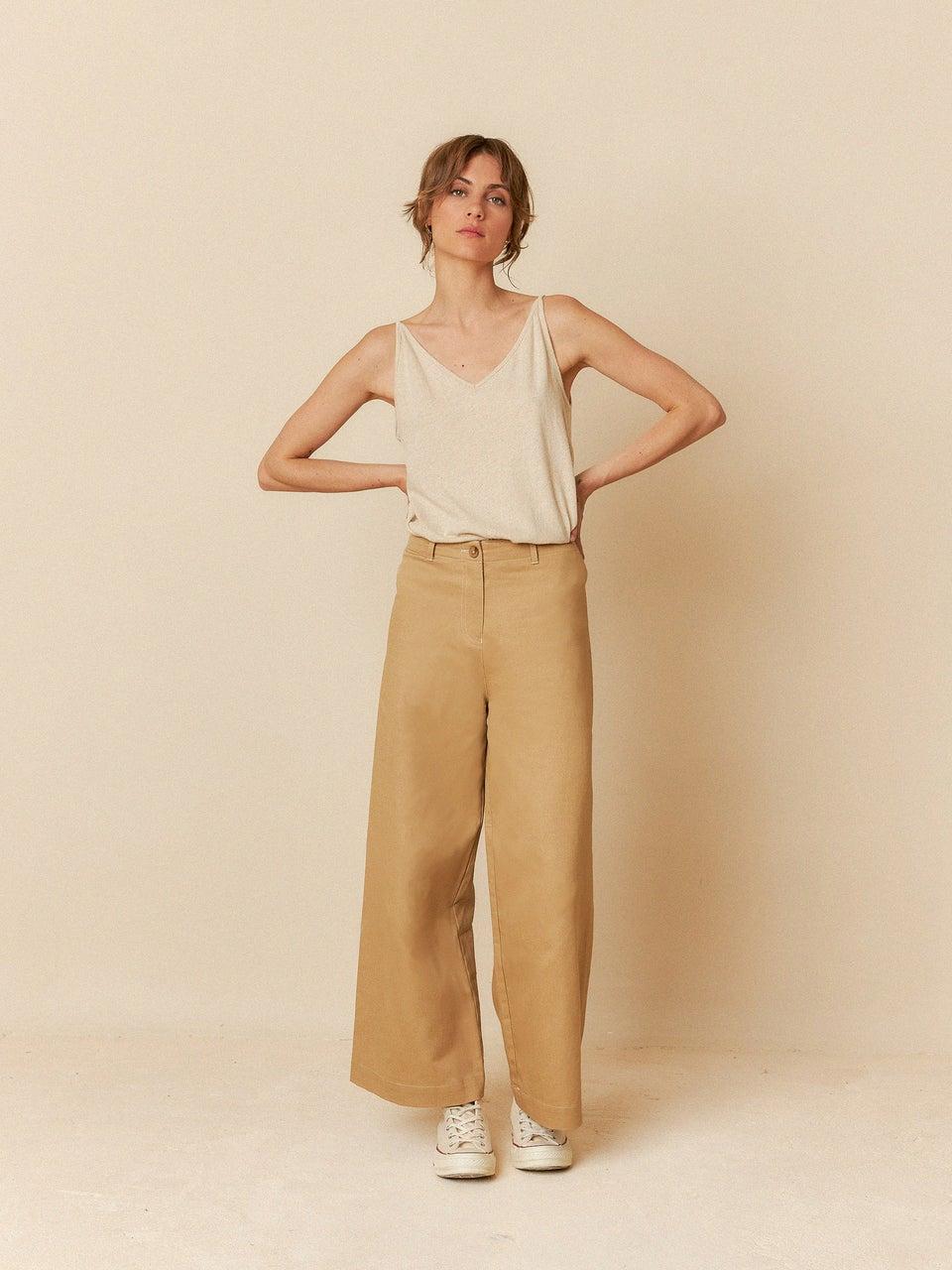 Indi & cold PANTALÓN CROP GABARDINA