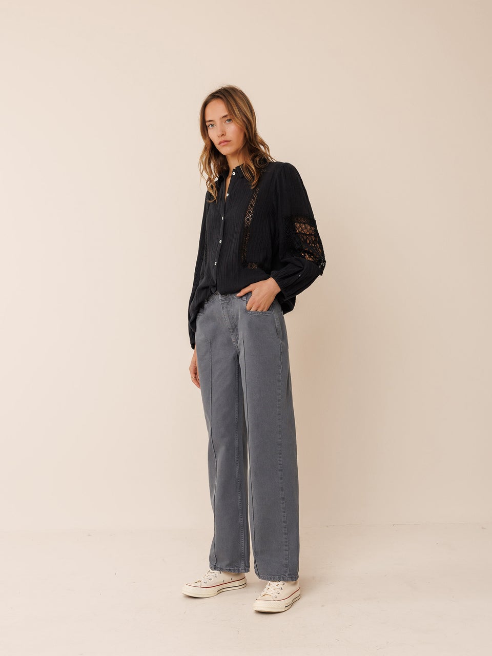 Indi & cold PANTALÓN SARGA WIDE LEG