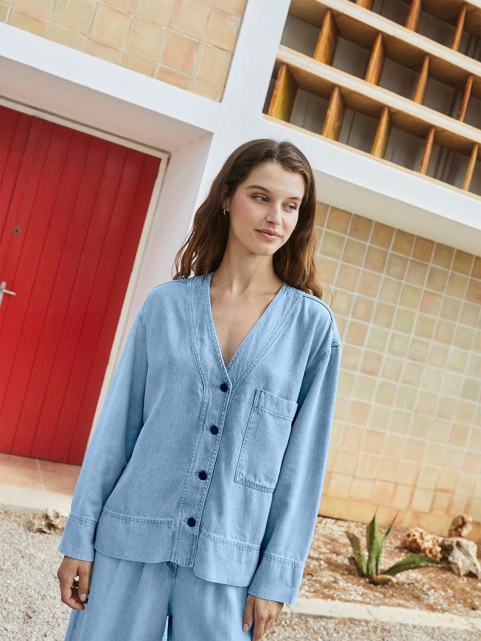 Indi & cold SOBRECAMISA EFECTO DENIM