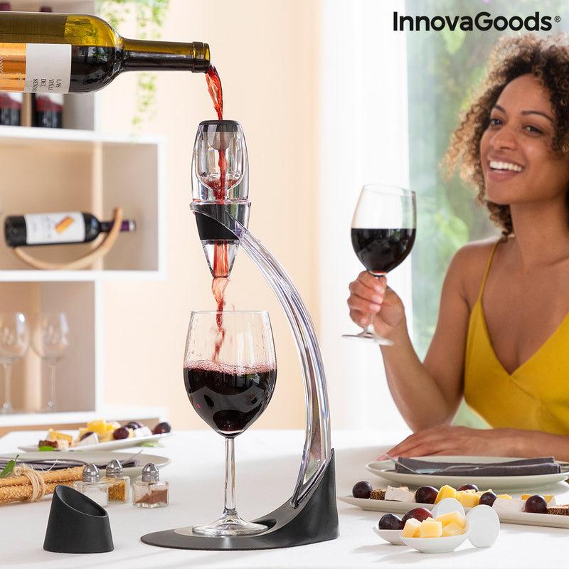 Innovagoods Aireador De Vino Profesional Con Soporte Torre Y Base Antigoteo Winair InnovaGoods