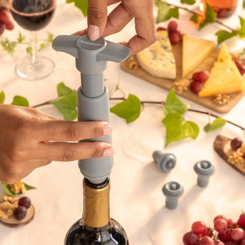 Innovagoods Bomba De Vacío Y Tapones Para Vino Winuum InnovaGoods (4 Tapones)