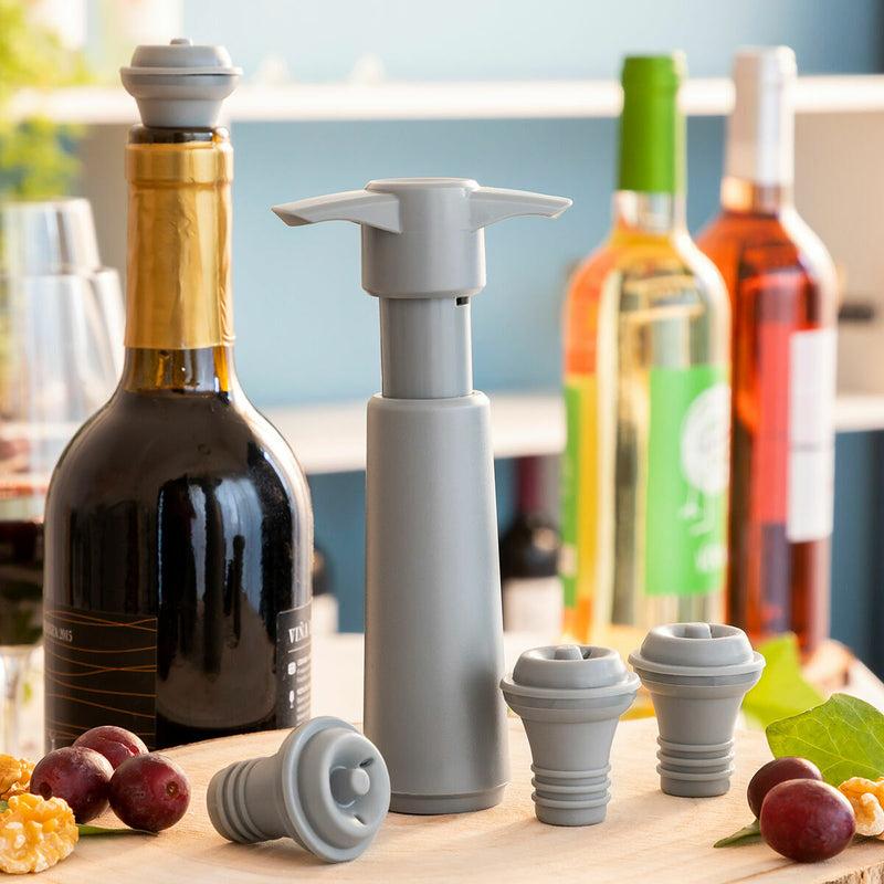 Innovagoods Bomba De Vacío Y Tapones Para Vino Winuum InnovaGoods (4 Tapones)