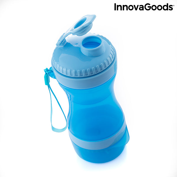 Innovagoods Botella Con Depósito De Agua Y Comida Para Mascotas 2 En 1 Pettap InnovaGoods