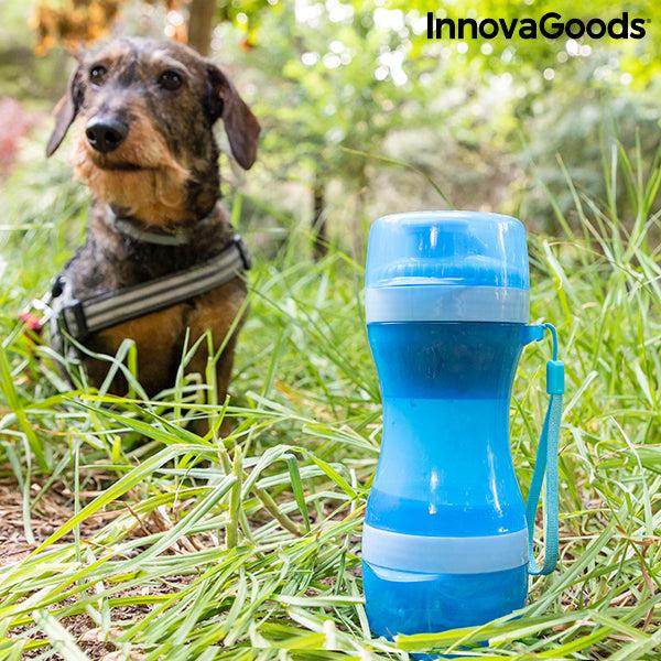 innovagoods Botella con Depósito de Agua y Comida para Mascotas 2 en 1 Pettap InnovaGoods