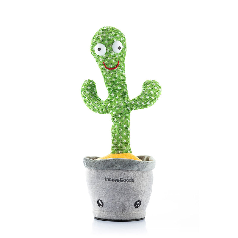 Innovagoods Cactus Bailarín Parlanchín Con Música Y LED Multicolor Pinxi InnovaGoods