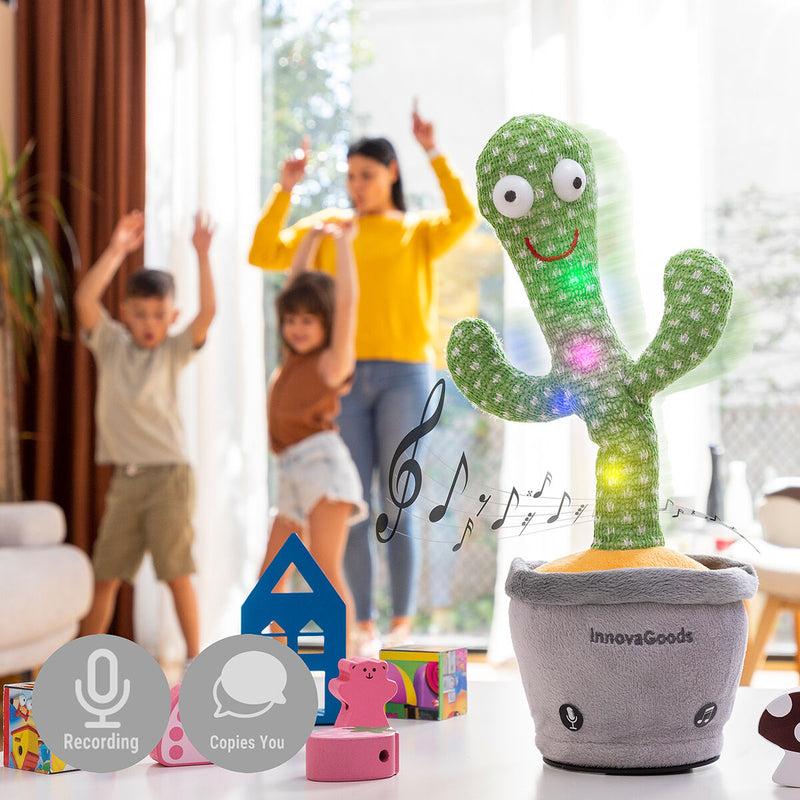 innovagoods Cactus Bailarín Parlanchín con Música y LED Multicolor Pinxi InnovaGoods