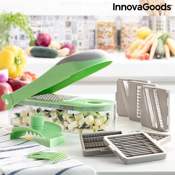 innovagoods Cortador de Verduras Rallador y Mandolina con Recetas y Accesorios 7 en 1 Choppie Expert InnovaGoods