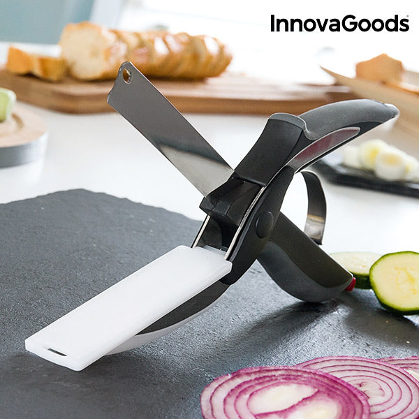 Innovagoods Cuchillo-Tijera Con Mini Tabla De Cortar Integrada InnovaGoods