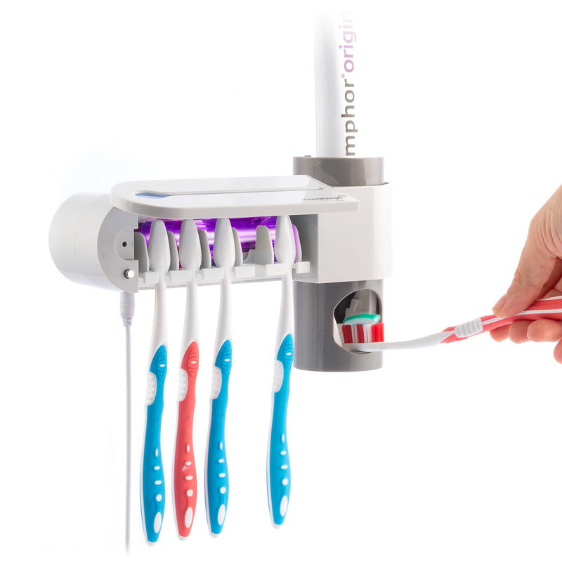 Innovagoods Esterilizador UV De Cepillos Dentales Con Soporte Y Dispensador De Dentífrico Smiluv InnovaGoods
