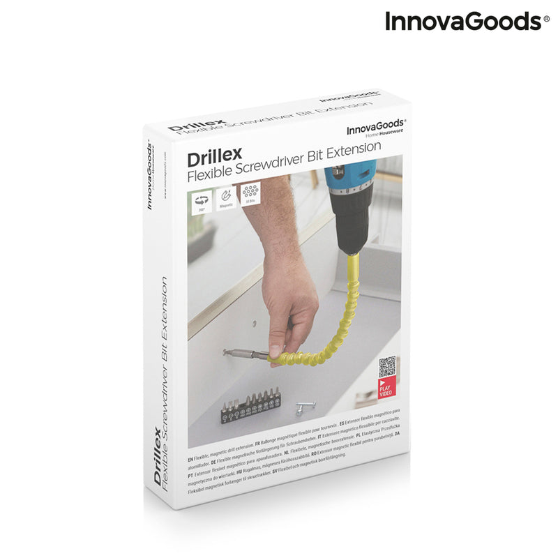 Innovagoods Extensor Flexible Magnético Para Atornillador Con Accesorios Drillex InnovaGoods