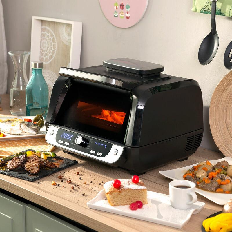 innovagoods Freidora de Aire con Grill Accesorios y Recetario InnovaGoods Air Fryer Fryinn 12-in-1 6000 Negro Acero 6 L 3400 W