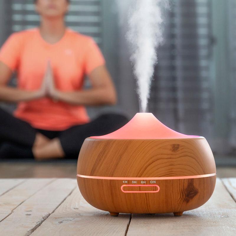 innovagoods Humidificador Difusor de Aromas LED Wooden-Effect InnovaGoods