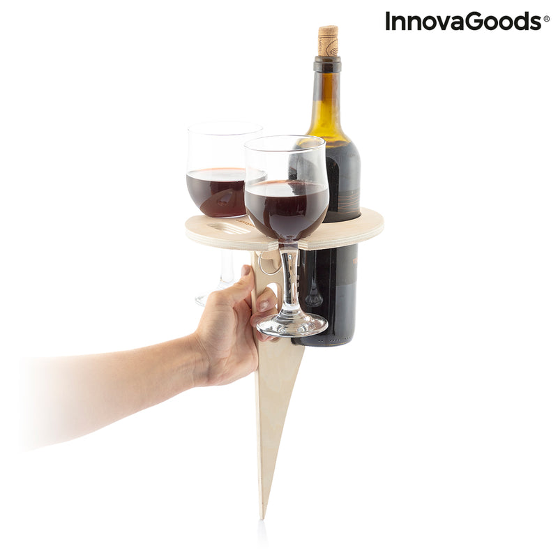innovagoods Mesa de Vino Plegable y Portátil para Exteriores Winnek InnovaGoods