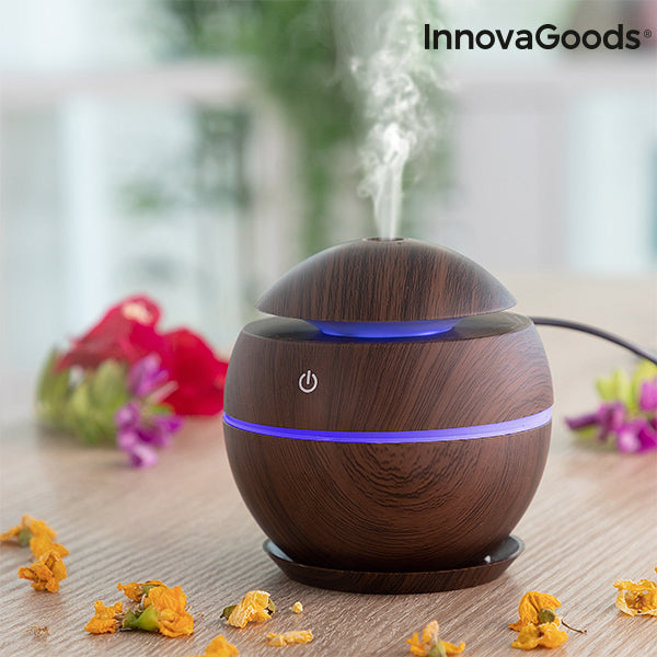 innovagoods Mini Humidificador Difusor de Aromas Dark Walnut InnovaGoods