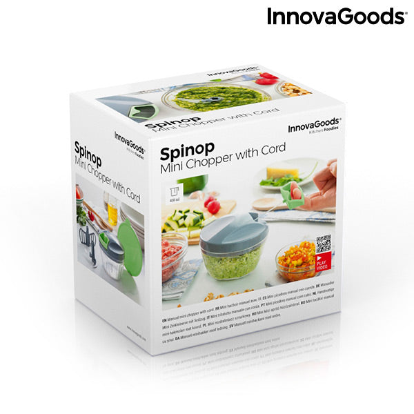 Innovagoods Mini Picadora Manual Con Cuerda Spinop InnovaGoods