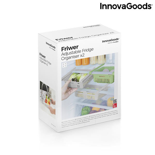 Innovagoods Organizador Ajustable Para Nevera Friwer InnovaGoods (pack De 2)