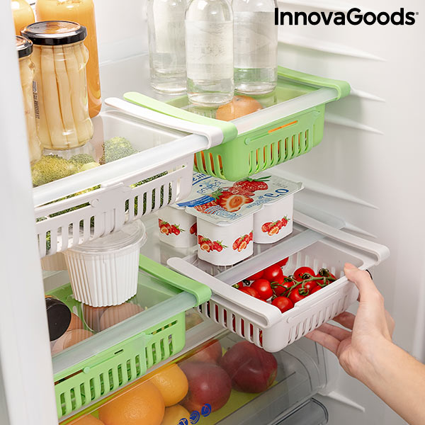 innovagoods Organizador Ajustable para Nevera Friwer InnovaGoods (pack de 2)
