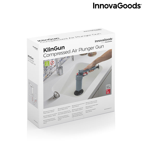 Innovagoods Pistola Desatascadora De Aire Comprimido Universal Con Adaptadores KlinGun InnovaGoods