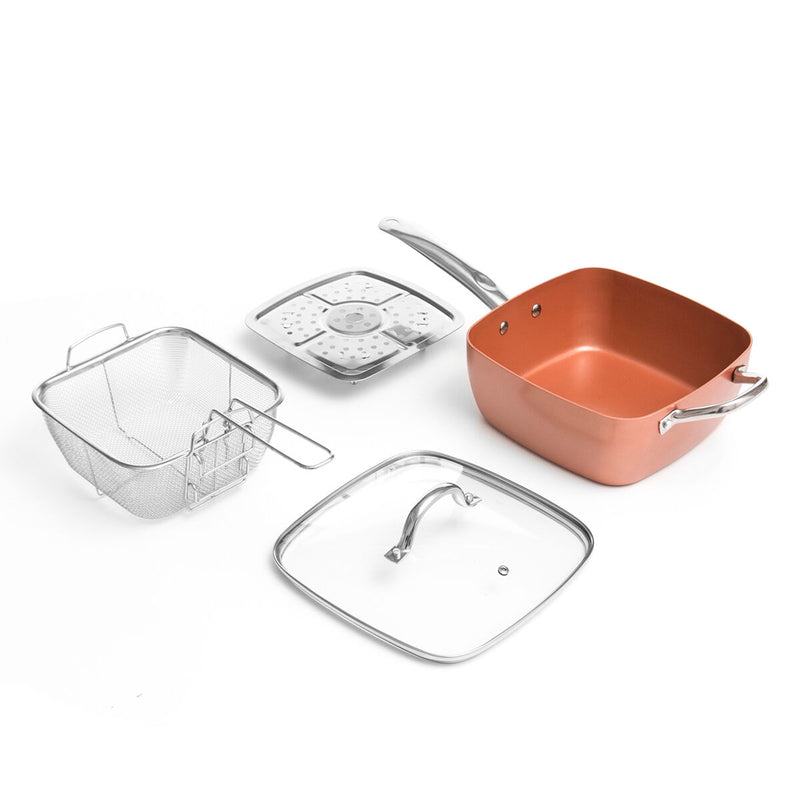 Innovagoods Set De Sartén Multifunción 5 En 1 Copper Coppans InnovaGoods 4 Piezas