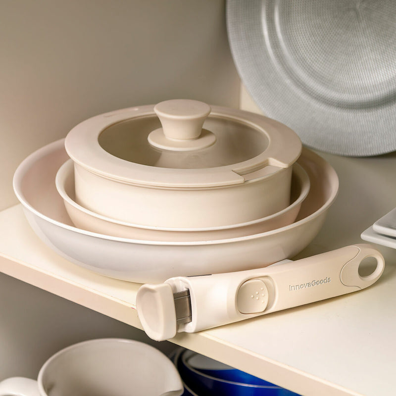 Innovagoods Set De Sartenes Con Mango Extraíble Y Tapa Passet InnovaGoods 5 Piezas