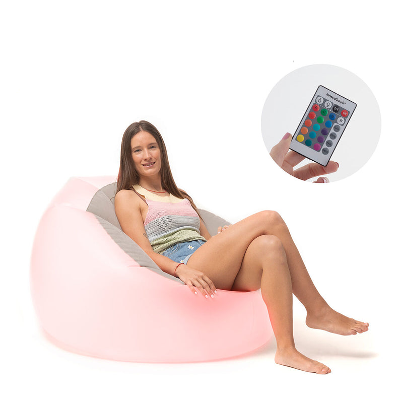 Innovagoods Sillón Hinchable Con LED Multicolor Y Mando Chight InnovaGoods