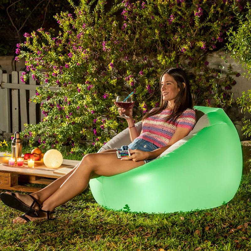 innovagoods Sillón Hinchable con LED Multicolor y Mando Chight InnovaGoods