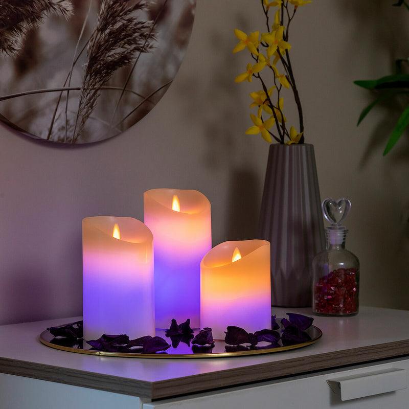 Innovagoods Velas LED Multicolor Efecto Llama Con Mando Lendles InnovaGoods 3 Unidades