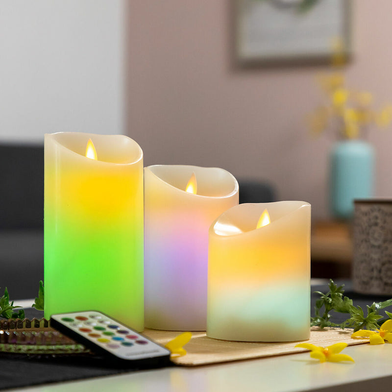 Innovagoods Velas LED Multicolor Efecto Llama Con Mando Lendles InnovaGoods 3 Unidades