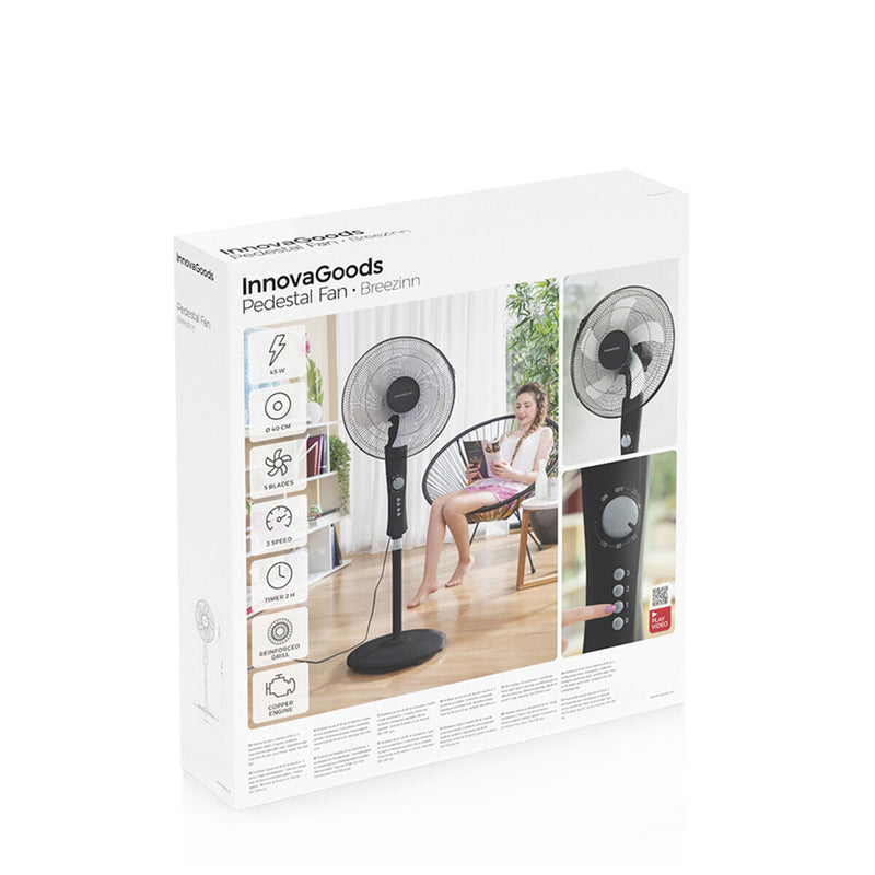 Innovagoods Ventilador De Pie InnovaGoods Breezinn Negro 45 W