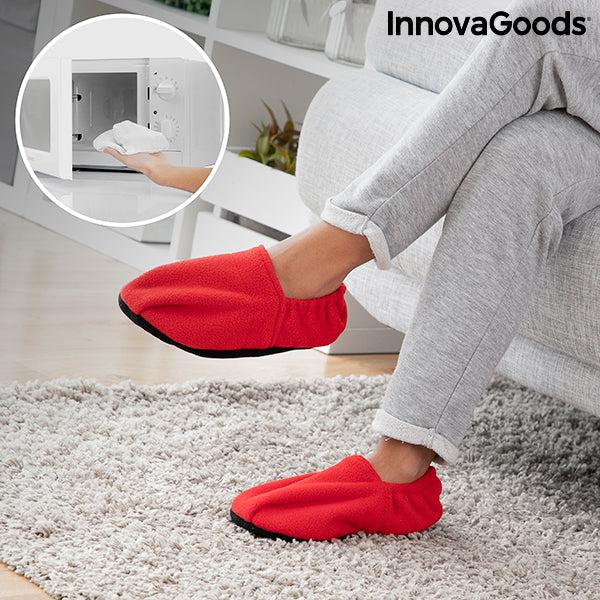 innovagoods Zapatillas de Casa Calentables en Microondas InnovaGoods Rojo