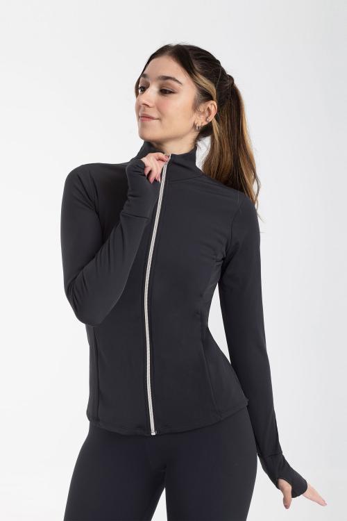 intermezzo Chaqueta Afelpada Negra de Patinaje Artístico Intermezzo con Ojal en el puño