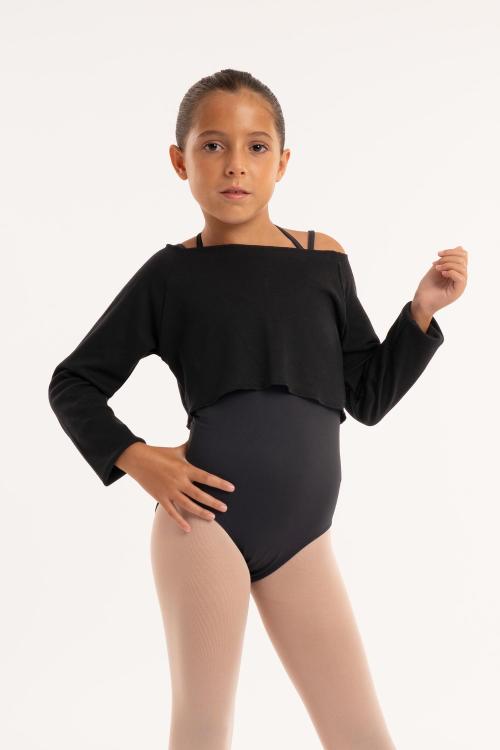 intermezzo Crop Top Danza de manga larga en algodón de Intermezzo