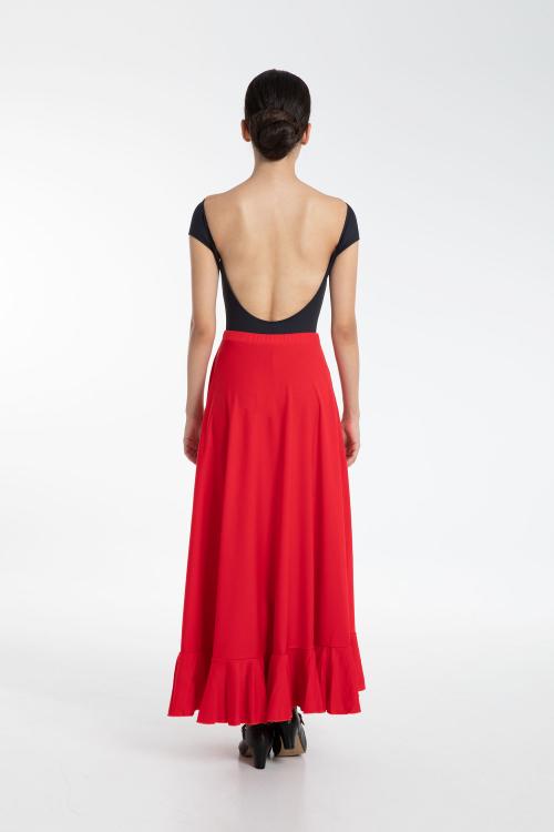 Intermezzo Falda Larga Mujer Flamenco Con Volante De Intermezzo Danza Para Ensayo