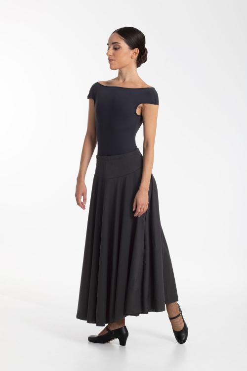 Intermezzo Falda Larga Negra Mujer Flamenco Básica De Intermezzo Danza Para Ensayo