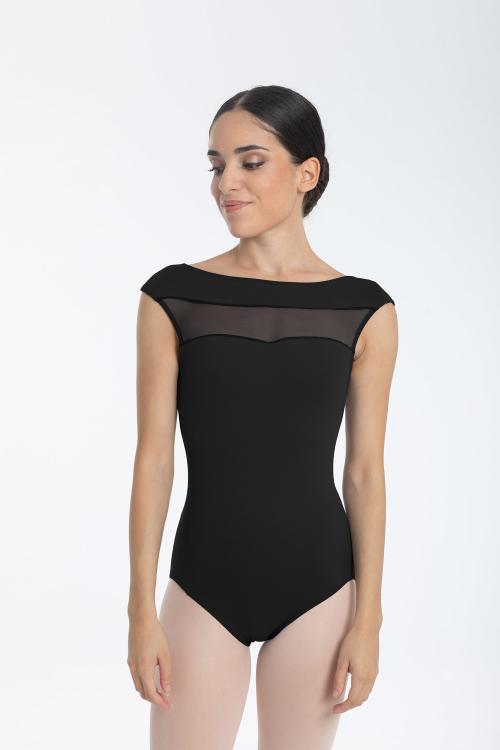 intermezzo Maillot ballet manga corta cuello barco de red y espalda descubierta Intermezzo