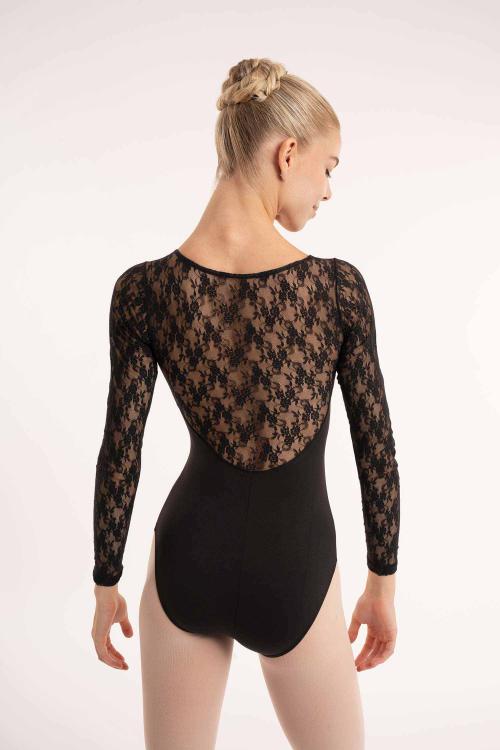 Intermezzo Maillot Ballet Manga Larga Con Encaje Flores Intermezzo