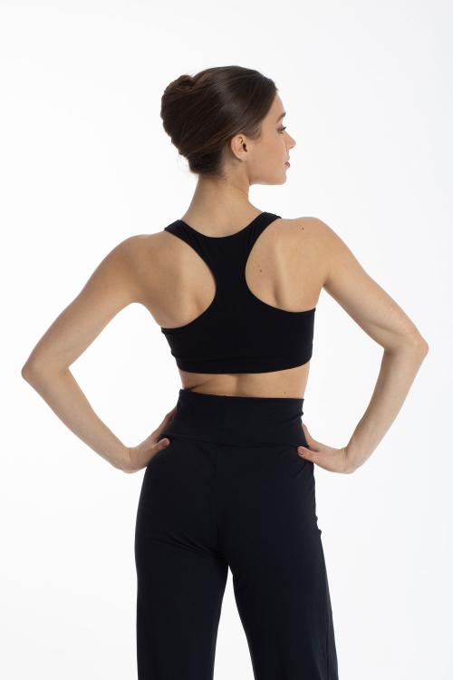 Intermezzo Sujetador Deportivo Negro Cruzado En Supplex® De Intermezzo